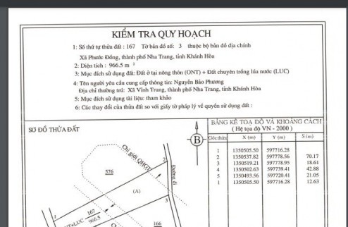 Bán đất Phước Đồng Nha Trang cách đường Phong Châu 300m cách Khu TĐC Vĩnh Thái 900m giá chỉ 4,6 triêu/m2 thổ cư
